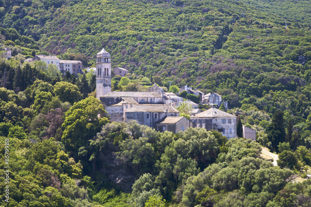Monastery on a steep mountain on Corsica