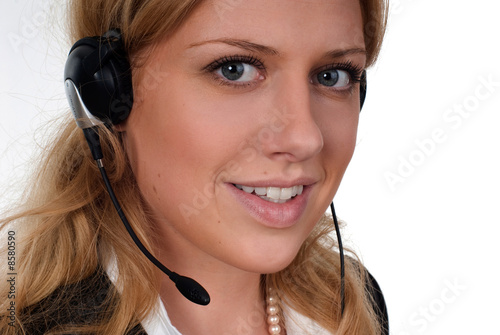 Junge Frau mit Headset