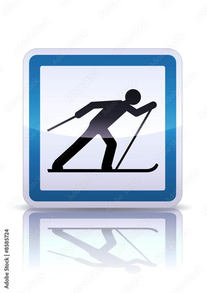 Panneau de signalisation ski de fond (reflet métal) Panneau de signalisation ski de fond (reflet métal)