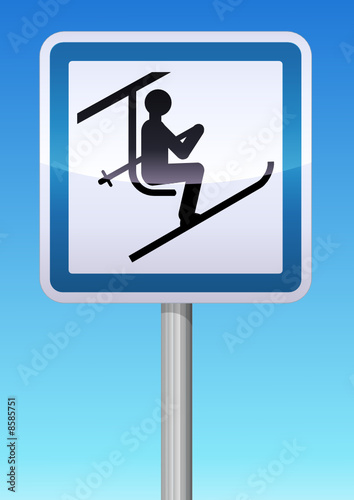 Panneau de signalisation télésiège