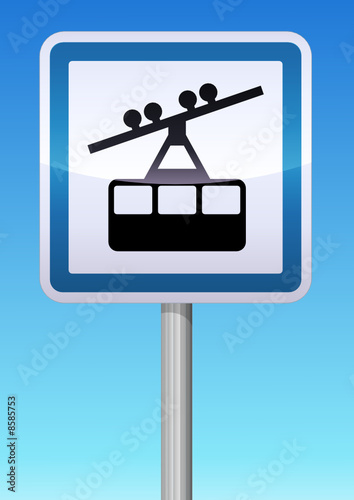 Panneau de signalisation téléphérique
