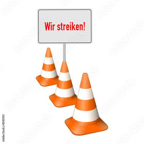 wir streiken pylone