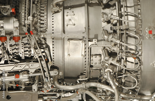 Fotografie close-up detail of a complex jet engine