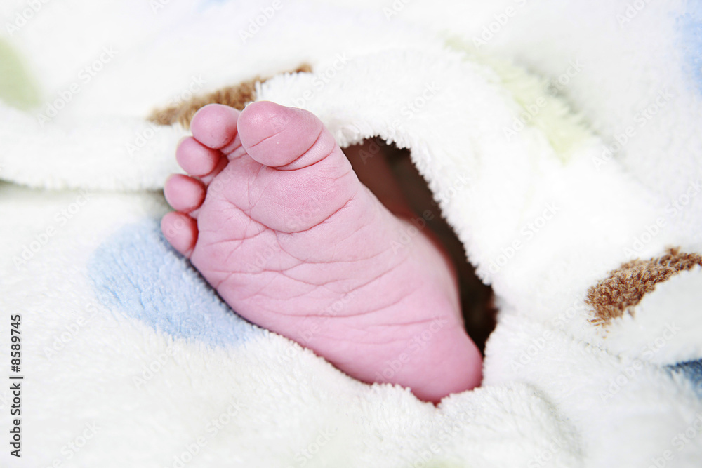 Babies foot taken closeup Babies foot taken closeup
