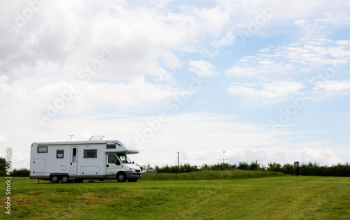 Camper van on the camping ground