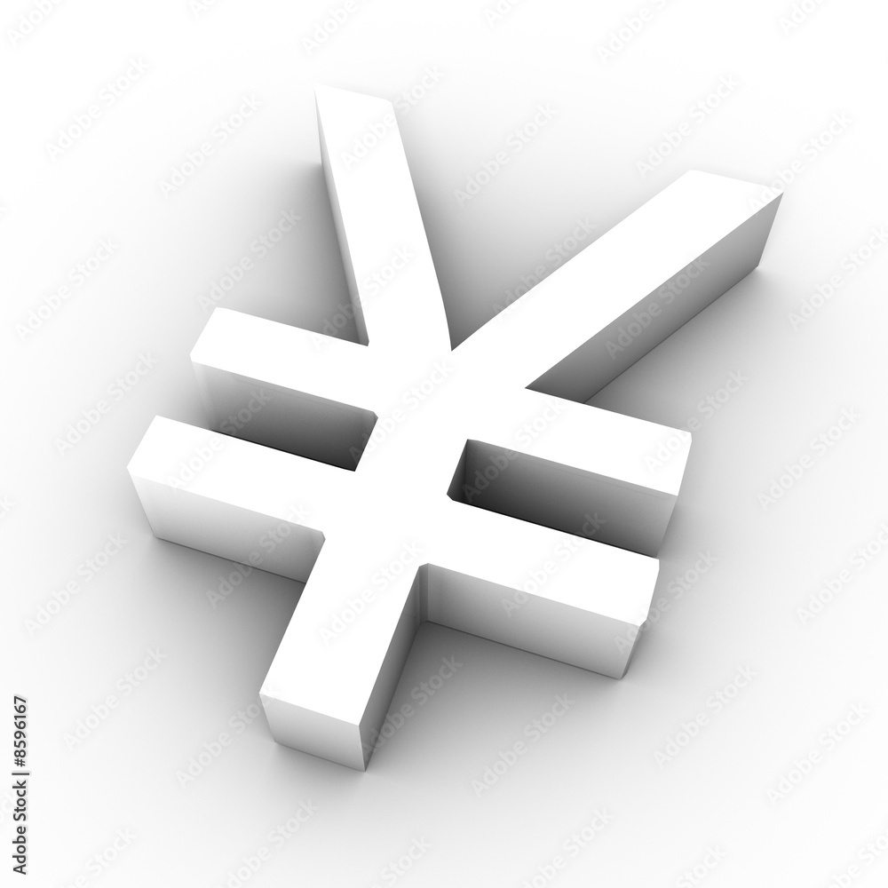 Fototapeta premium renminbi yen 3d symbol