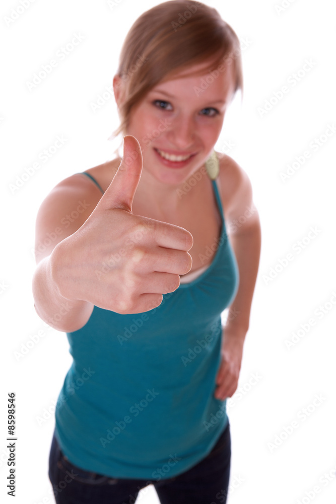Teenager mit Daumen hoch Teenager mit Daumen hoch