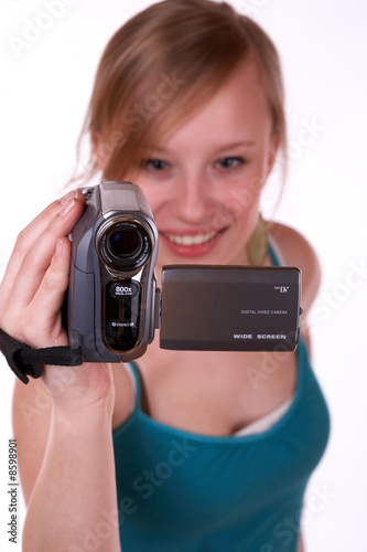 Frau mit Camcorder photo