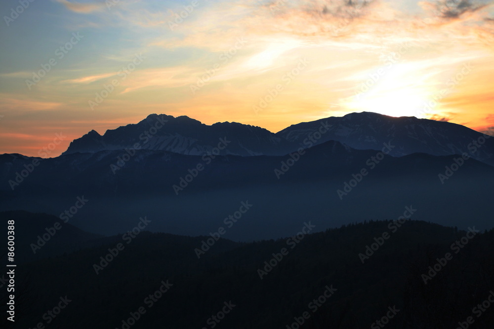 Obraz premium Sunset in mountain