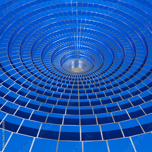 3d image of blue 3d circle wired background