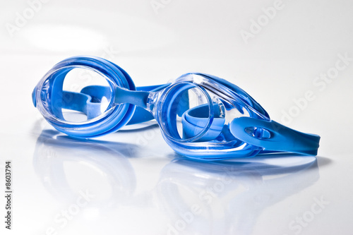Blue swim goggles