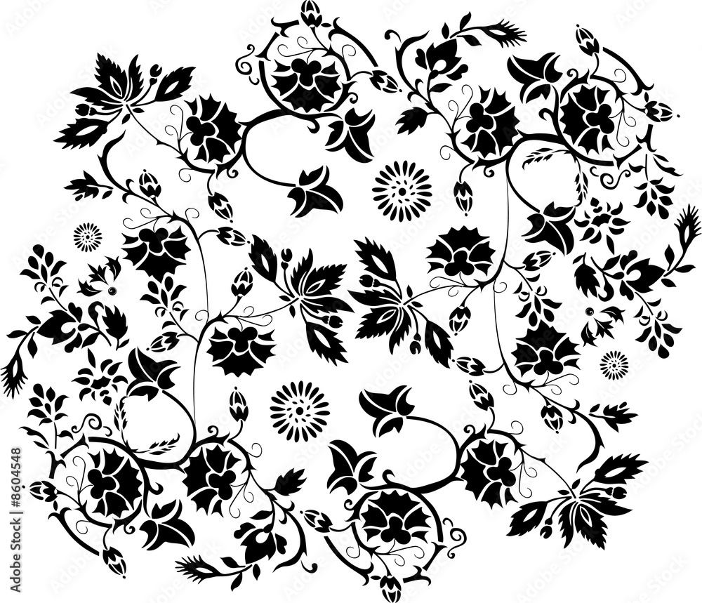 black curls with leaves black curls with leaves