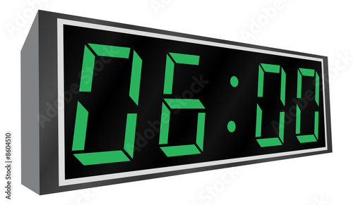 Electronic alarm clock. Vector illustration. Perspective.
