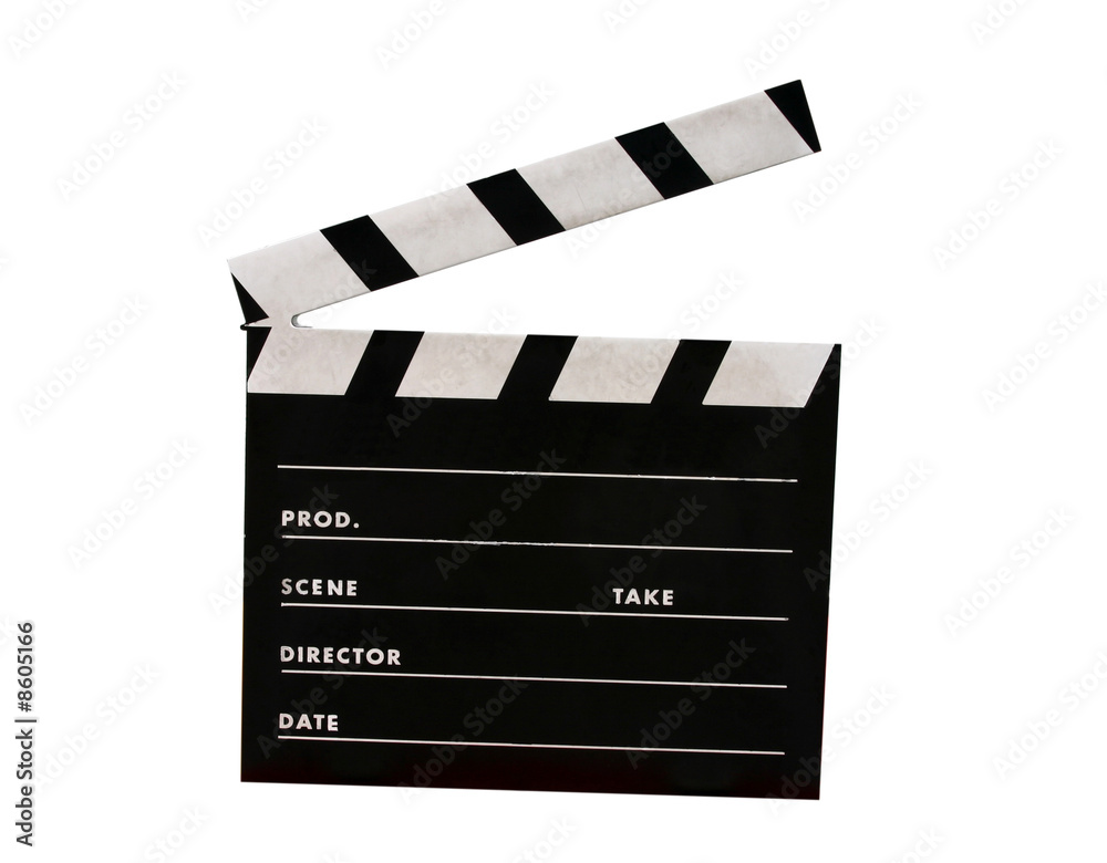 A film clap board isolated on white