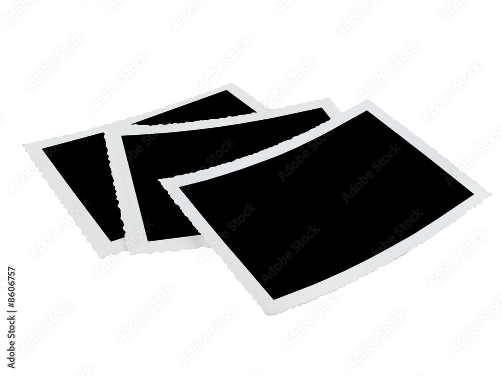 Pile of old photographs isolated on white background. Pile of old photographs isolated on white background.