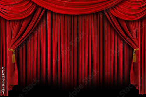 Red Drapes With Deep Shadows