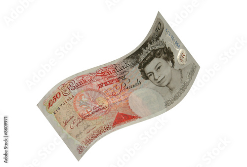 Isolated £50 note