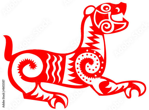 lucky tiger - chinese traditional papercut