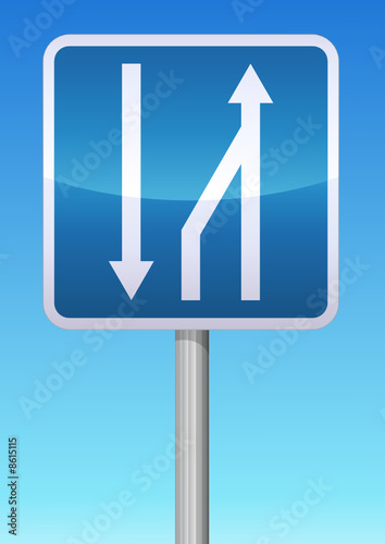 Panneau de signalisation fin créneau de dépassement