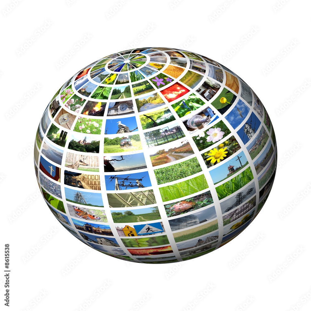 multimedia sphere isolated on white multimedia sphere isolated on white