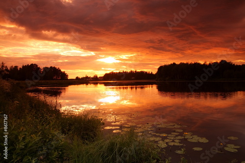 Lake at sunset
