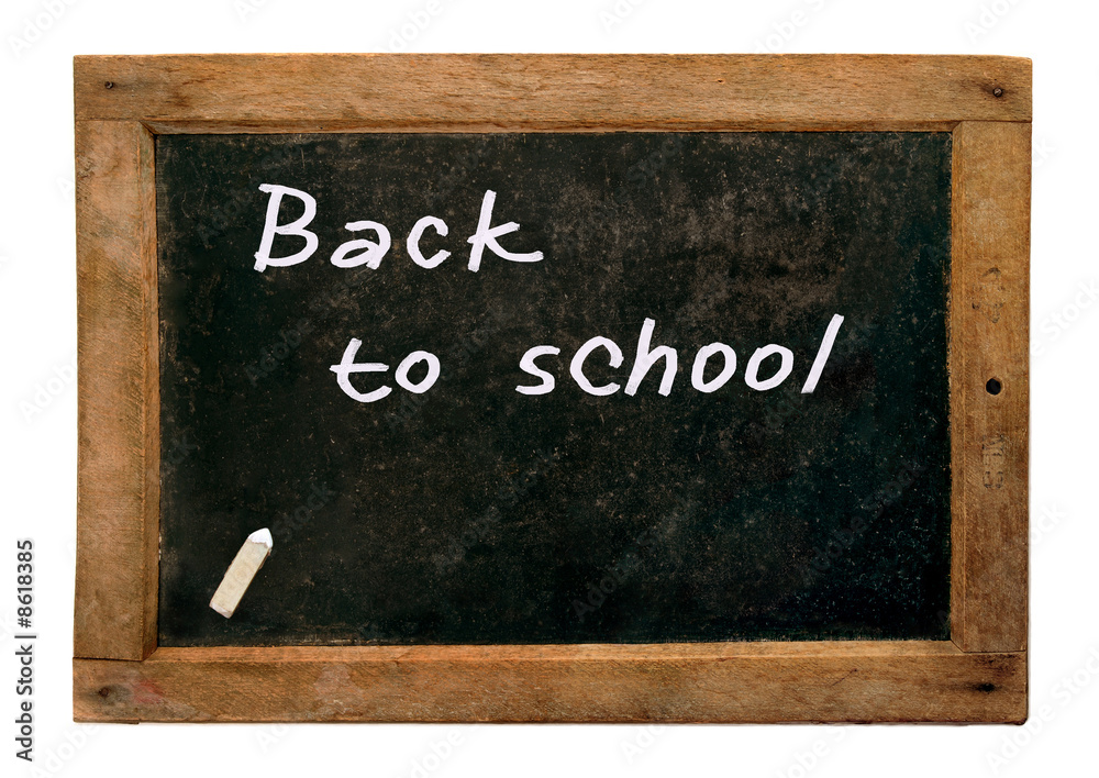Obraz premium Back to school on old slate