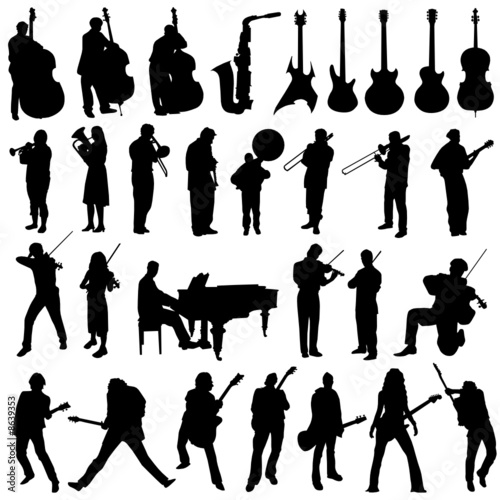 collection of musician and music object vector