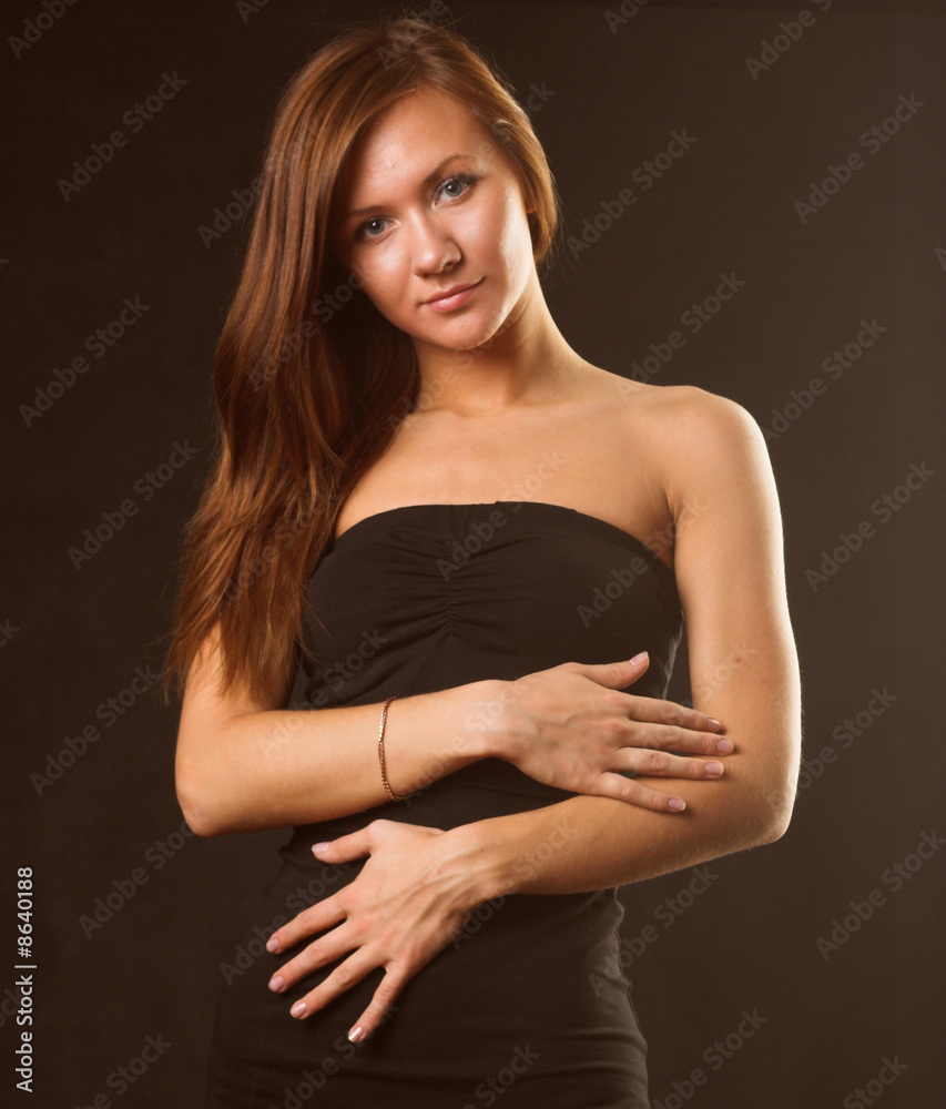 Fototapeta premium young woman portrait, studio shoot