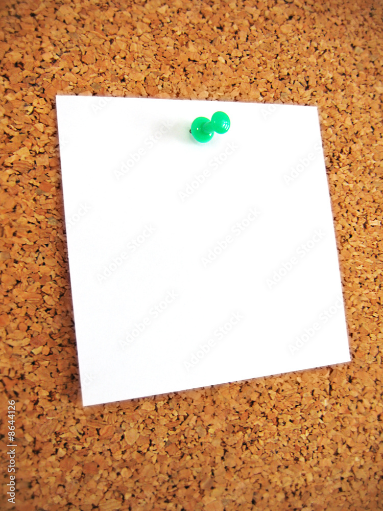 white blank note pind to cork board white blank note pind to cork board