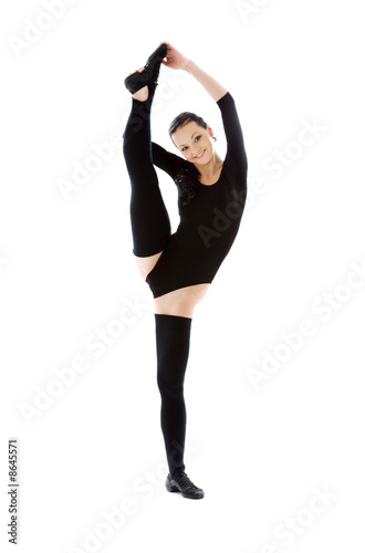 fitness instructor in black leotard © Syda Productions