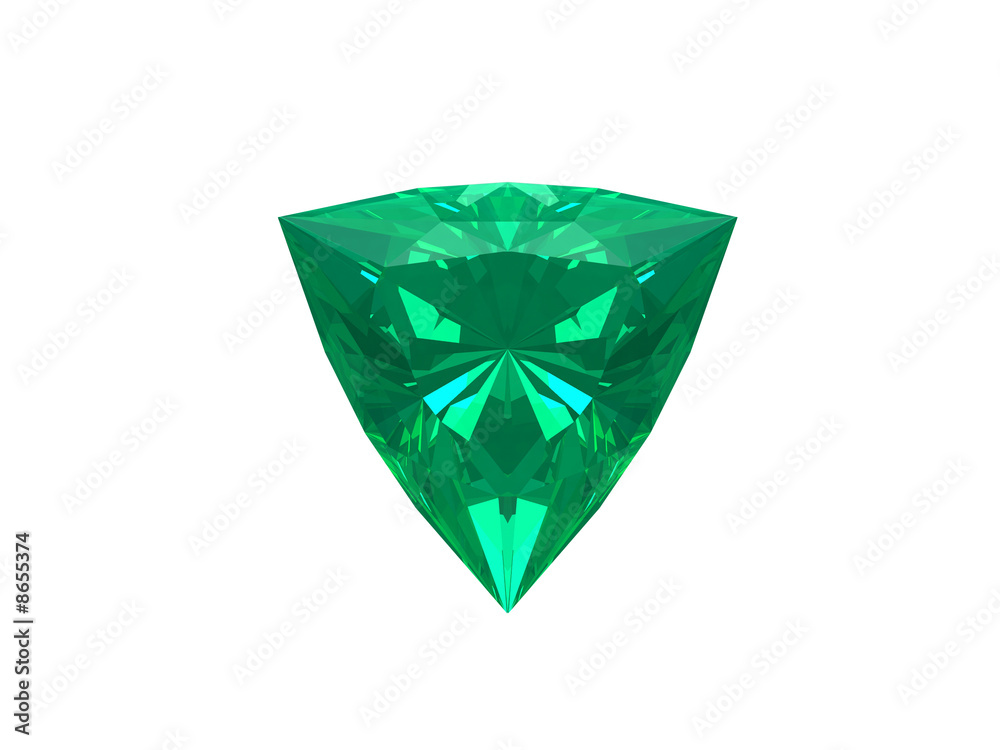 Emerald trillon isolated on white background Emerald trillon isolated on white background