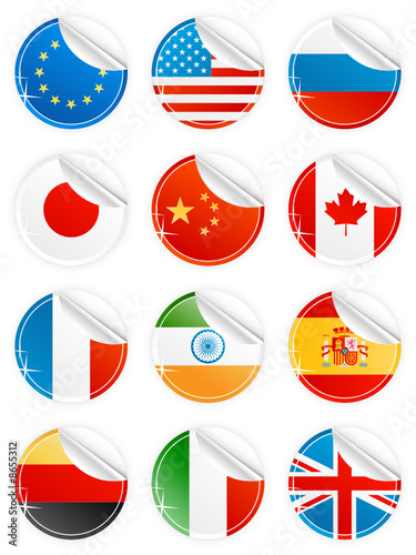 Shiny peeling national icons