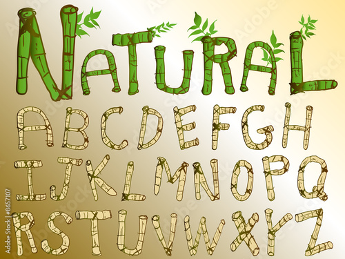 Natural Bamboo Alphabet