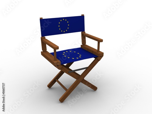 Chair with European flag photo