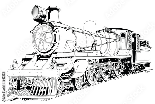 Fototapeta steam engine powered train
