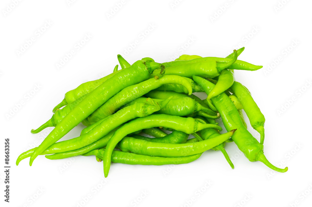 Green peppers isolated on the white background Green peppers isolated on the white background