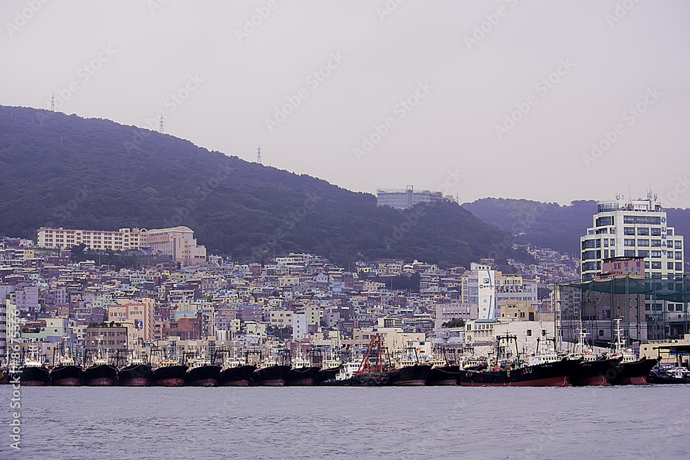 Obraz premium Fischfangflotte in busan