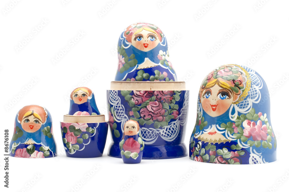 Fototapeta premium Russian national souvenir on white