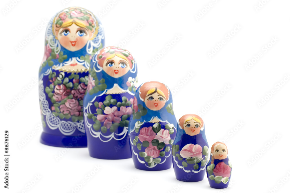 Russian souvenir on white