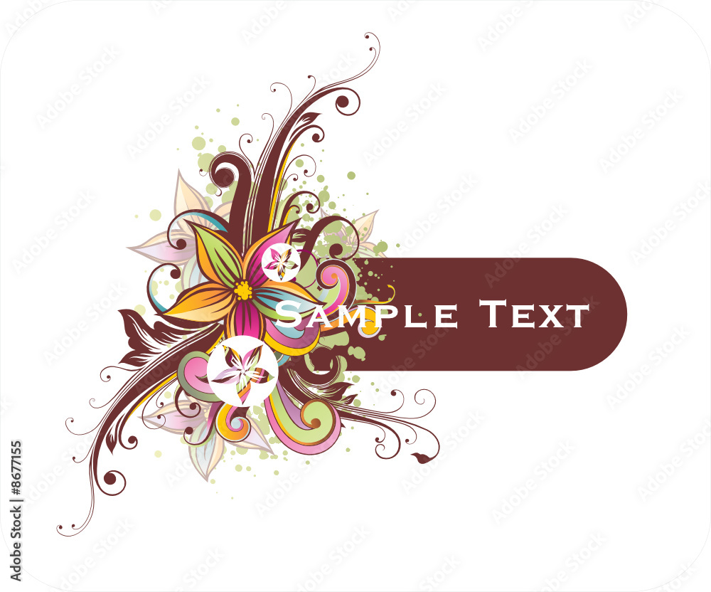 frame for text with floral ornament and grunge elements frame for text with floral ornament and grunge elements
