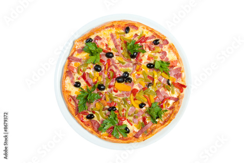 Tasty Italian pizza.Neapolitan,Close-up isolated
