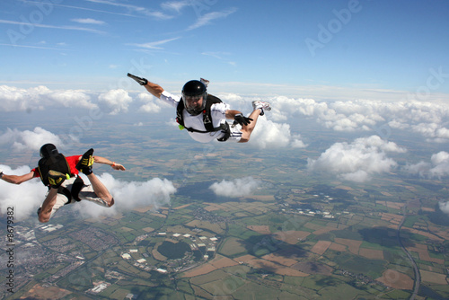 Two Skydivers in freefall