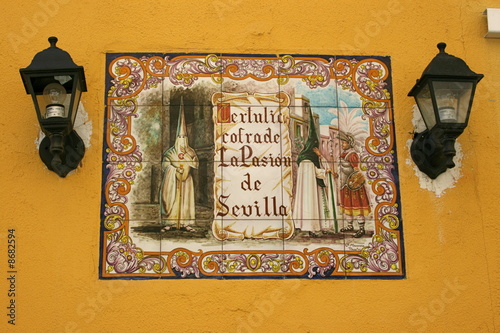 Fotografi azulejos du quartier de santa cruz à séville