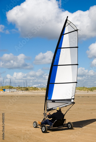 land sailing on the beach photo