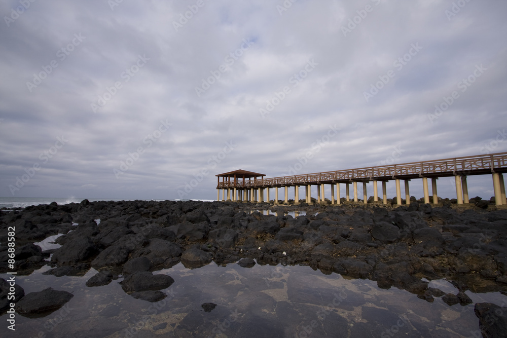 Long pier in a resort Long pier in a resort