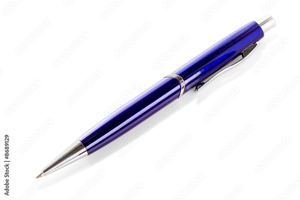 blue isolated metall pen blue isolated metall pen