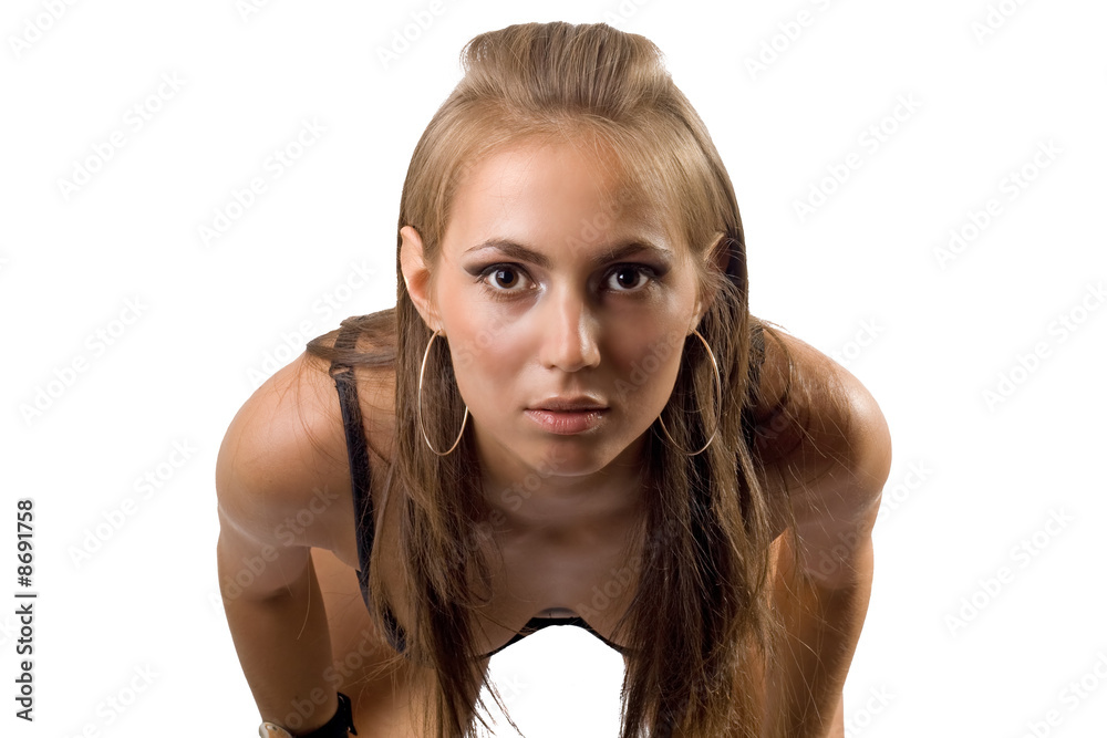 Fototapeta premium The sexy young beauty woman. Isolated on white 4