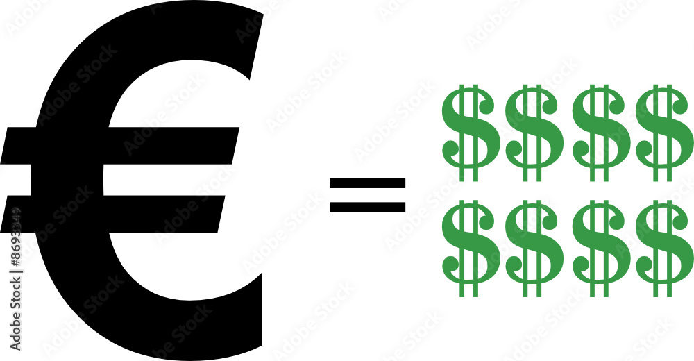 euro, dollaro - valore euro - dollaro Stock Vector | Adobe Stock
