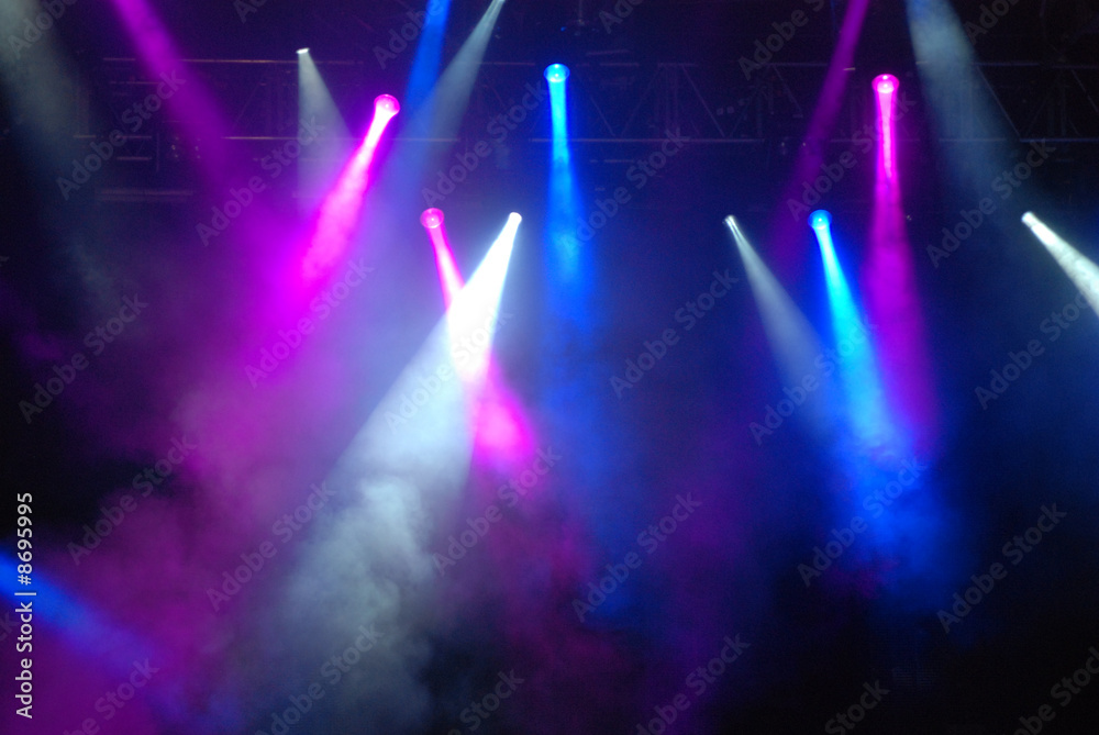 Stage Strobe Lights at Concert - obrazy, fototapety, plakaty 