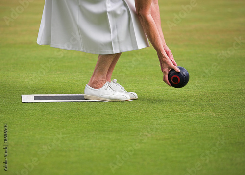 Lady Playing Lawn Bowls